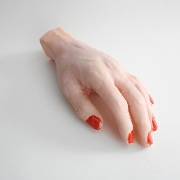 1990s Realistic Rubber Severed Left Hand Halloween Horror Prop - Picture 2 of 7